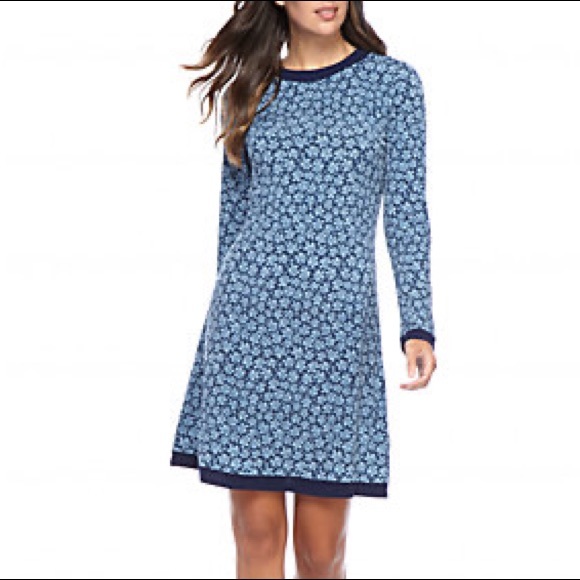 MICHAEL Michael Kors Dresses & Skirts - MICHAEL Kors NWT Floral Blue Indigo Retro Dress XL